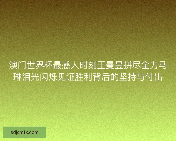 澳门世界杯最感人时刻王曼昱拼尽全力马琳泪光闪烁见证胜利背后的坚持与付出